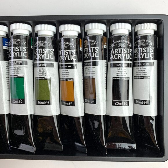 Vintage Winsor&Newton Artists' Acrylic Tube Set, 12 x 20ml tubes - Picture 3 of 7